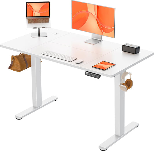 ErGear Electric Standing Desk Height Adjustable 120 x 60cm, Sit Stand Desk with 4 Memory Smart Pannel, Home Office Desk with Splice Board