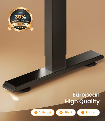 MAIDeSITe Height Adjustable Electric Standing Desk Frame Two-Stage with Heavy Duty Steel Stand up Desk Computer Desk with Automatic Memory Smart Pannel (Black)