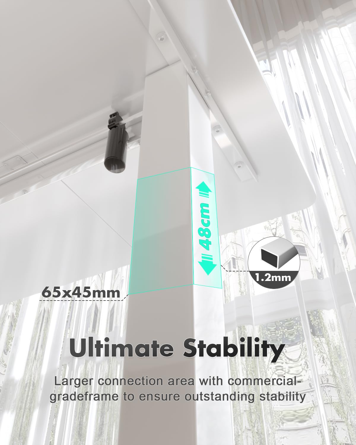 Devoko Electric Standing Desk 120x60cm Sit Stand Table Height Adjustable with Backpack Hook and Memory Smart Pannel, Home Office, White