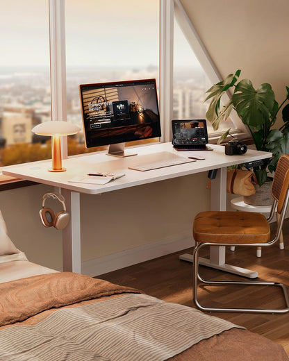 ErGear Electric Standing Desk Height Adjustable 120 x 60cm, Sit Stand Desk with 4 Memory Smart Pannel, Home Office Desk with Splice Board