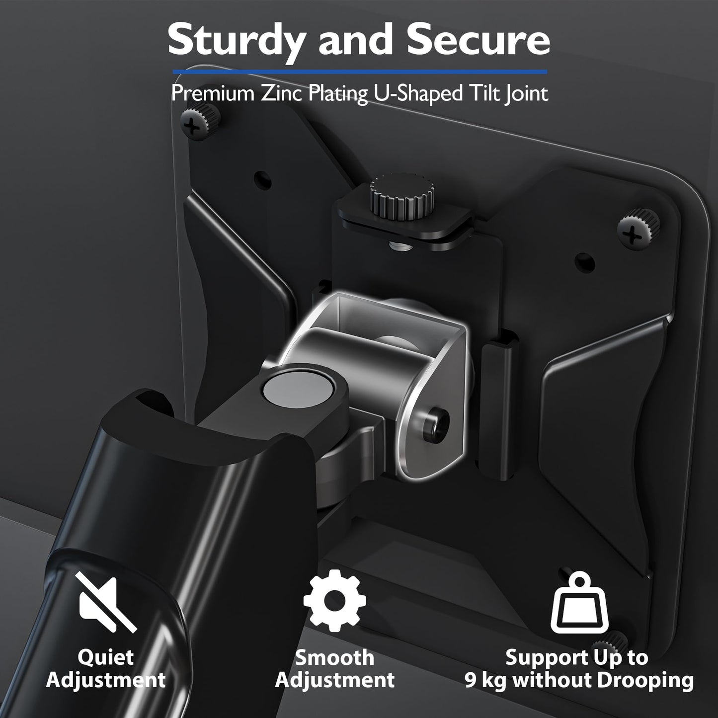 BONTEC Dual Monitor Desk Mount for 13-32 Inch Screens, Adjustable Gas Spring Arm Stand, Tilt, Swivel, Rotation, VESA 75/100mm, Cable Management, 9kg Weight Capacity, Ergonomic Design, for Office Work