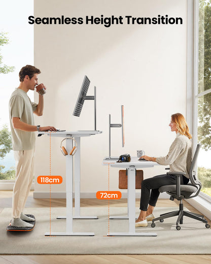 ErGear Electric Standing Desk Height Adjustable 120 x 60cm, Sit Stand Desk with 4 Memory Smart Pannel, Home Office Desk with Splice Board