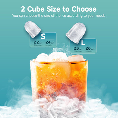 EUHOMY Ice Maker Machine Countertop Ice Cube Maker, Self-Cleaning Function,9 Cubes in 6 Mins,Portable Ice Cube Maker Machines with Ice Scoop & Basket for Home/Kitchen/Office/Bar, Black
