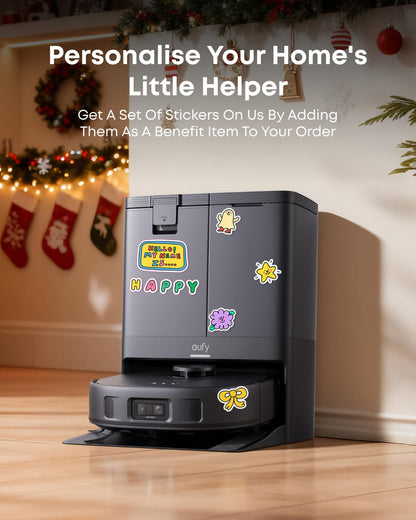 eufy X10 Pro Omni Robot Vacuum Cleaner With Mop, Incredible Suction, Dual Mops with 12 mm Auto-Lift and Carpet Detection, AI Obstacle Avoidance, Auto Mop Washing&Drying, Self-Emptying, Self-Refilling