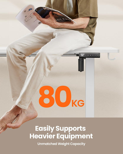 ErGear Electric Standing Desk Height Adjustable 120 x 60cm, Sit Stand Desk with 4 Memory Smart Pannel, Home Office Desk with Splice Board