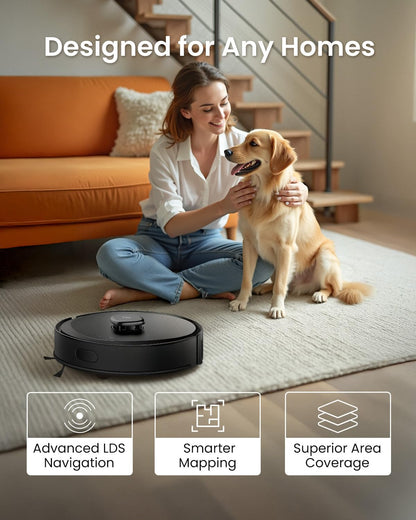 Tapo RV30 Max Plus 5300Pa Robot Vacuum Cleaner with Mop, LiDAR+IMU Dual Navigation, 5300Pa Hyper Suction, Auto-Empty, Robot Hoover, Auto-Charging Robotic Vacuums, Alexa & Google