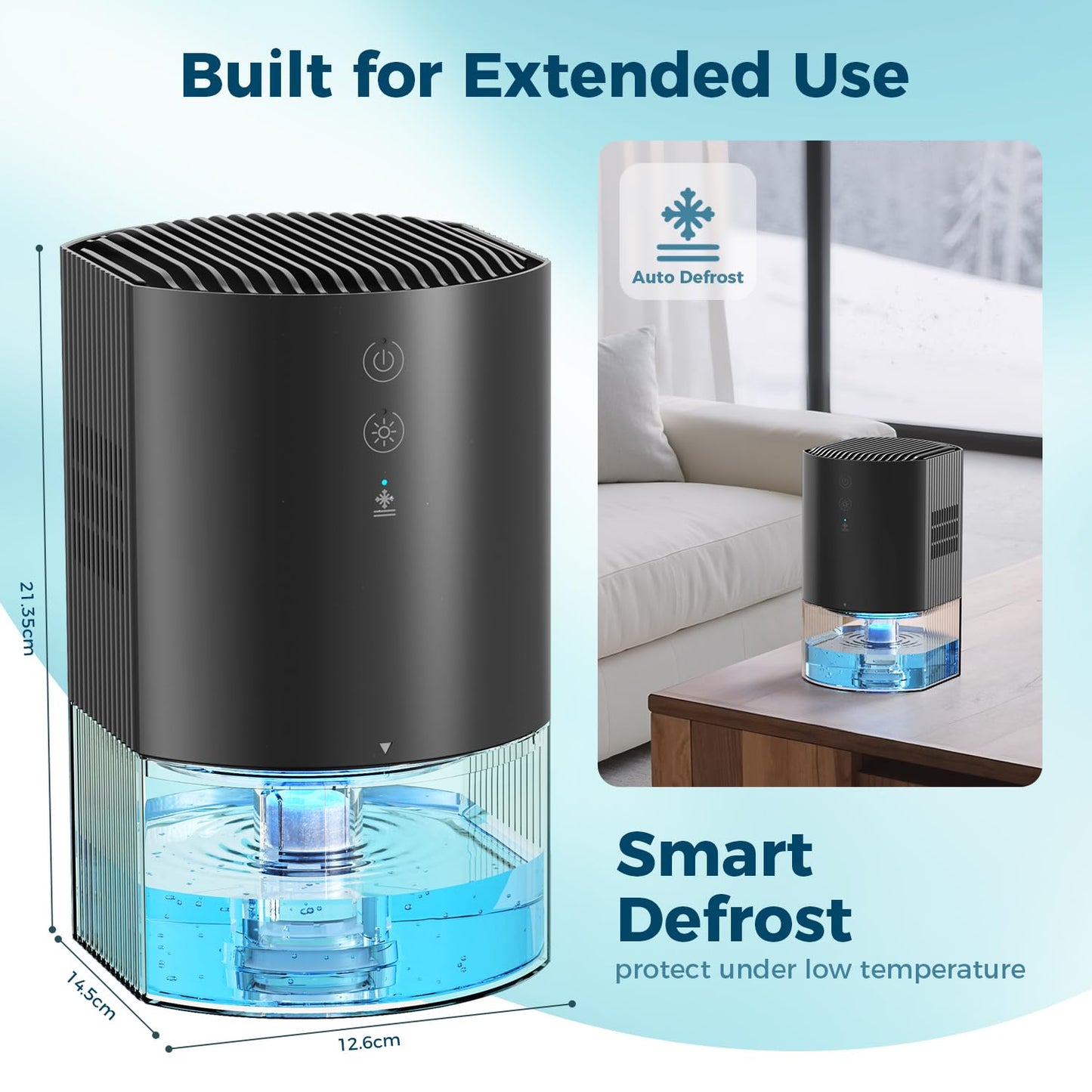 AROEVE Dehumidifier 990ml, Compact Quiet Small Dehumidifier for Bedroom with 7 Color Light, Auto Shutoff, Defrost Protect, 24H Use Dehumidifiers for Home, RV, Closets, Bathrooms, Kitchen