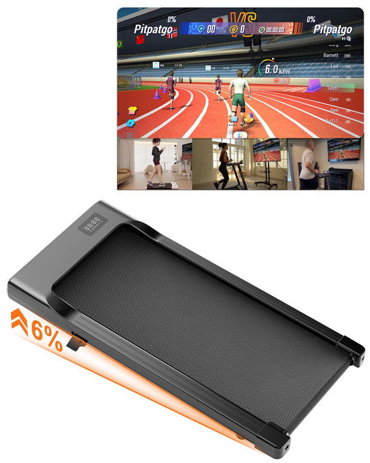 Superun Walking Pad Raceable 2.5HP APP Control Under Desk Treadmill 136KG Capacity Portable Walking Machine for Home with Training Courses and Multi-Runner Races