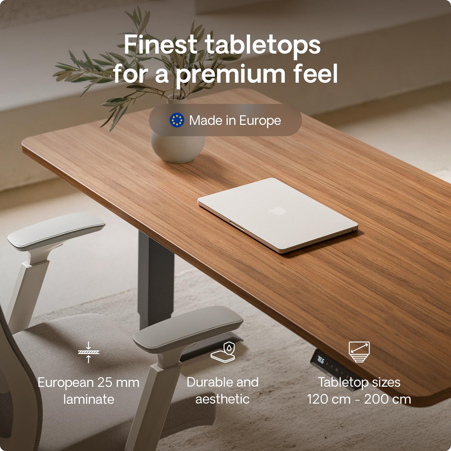 Desktronic HomePro Standing Desk – 160 x 80 cm Height Adjustable Desk with Electric Dual Motor, Touchscreen Controller & Integrated USB/USB-C, 3 Memory Presets