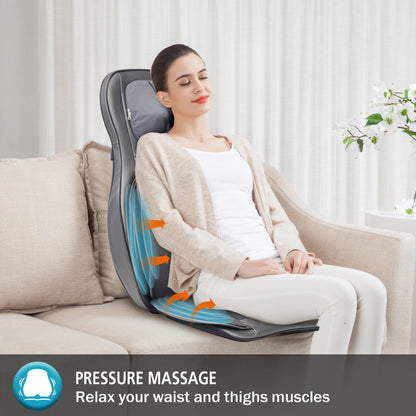 COMFIER Shiatsu Back Massager with Heat -Deep Tissue Kneading Massage Chair, Massage Chair for Full Back, Chair Massager for Home or Office Chair use (Dark Grey), Gifts for Women,Men
